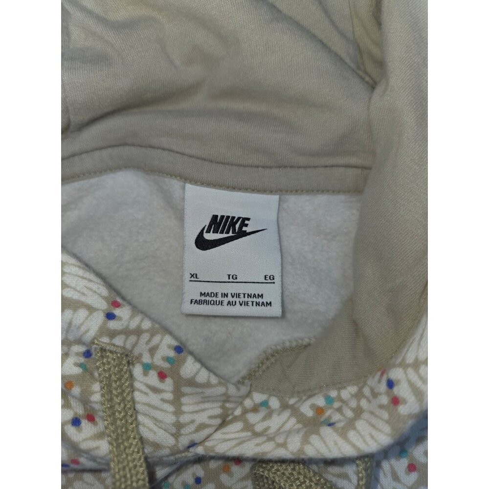 Nike Beige Patterned Hoodie Sweatshirt XL - Picture 5 of 7